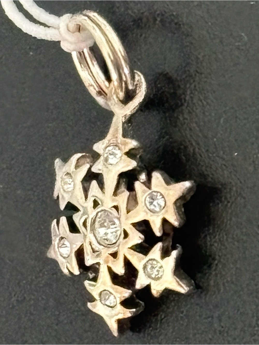 .925 Sterling Silver Snowflake/Star of David Cluster Necklace Pendant NWT
